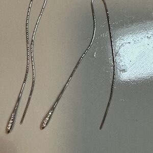 White Gold Neiman Marcus Thread Diamond Earrings
